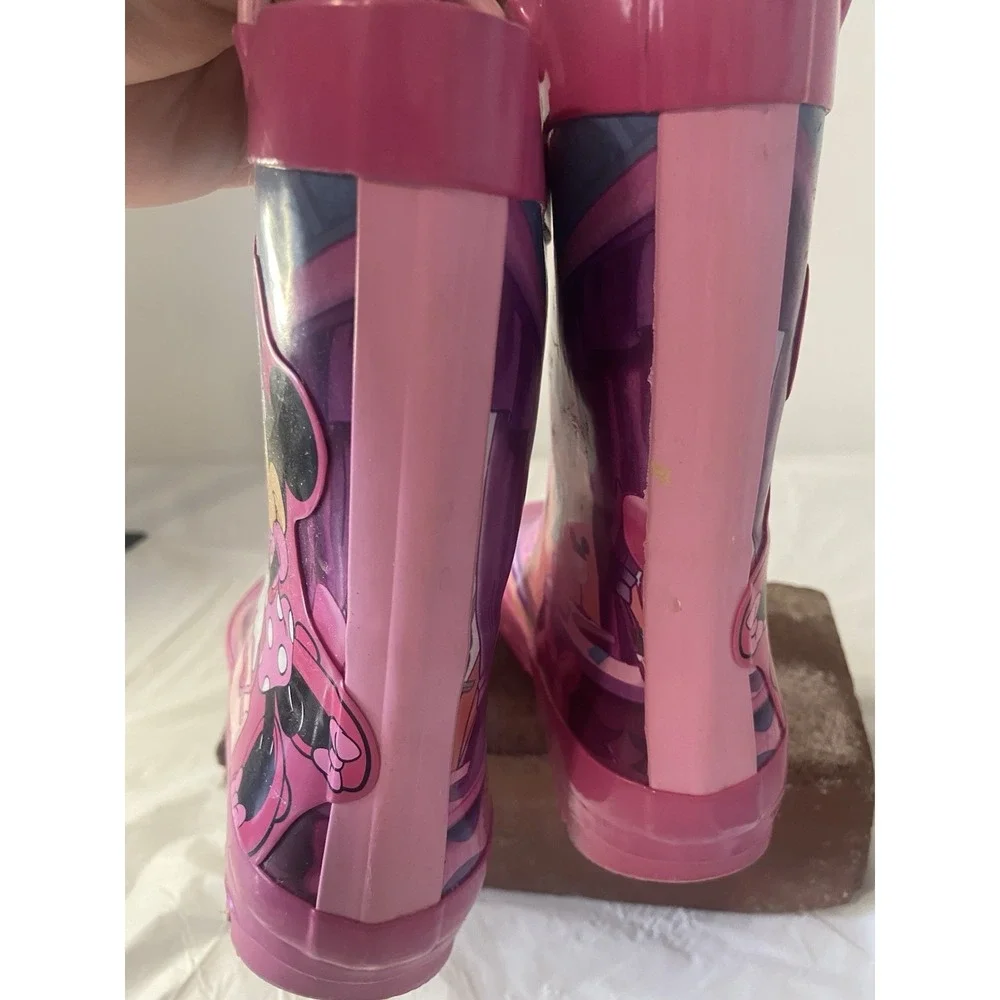 Girls Disney Junior Minnie Rubber Rain Boots-Size 9/10 Kids-Super‎ Cute